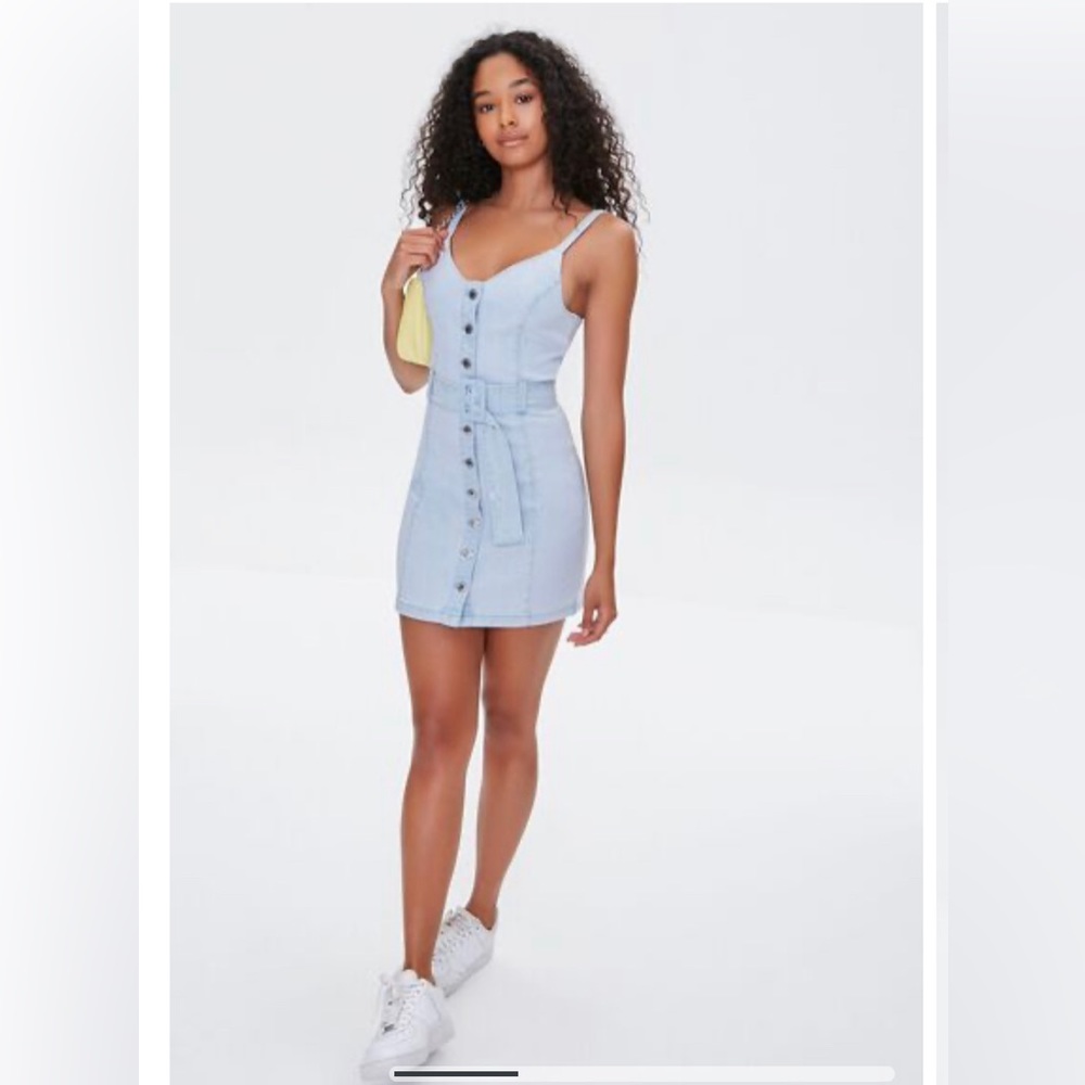 Belted Denim Mini Dress